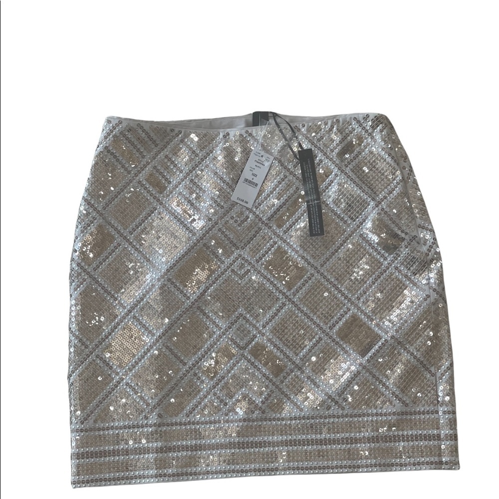 WHBM champagne gold sequin pencil skirt sz 6